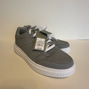Gray Canvas Sneakers with White Soles‎